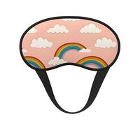 Simple Rainbow Arch Printed Sleep Black Edge Eye Mask, with Good Shading Effect, is an Ideal Choice for Travel, Meditation, Etc