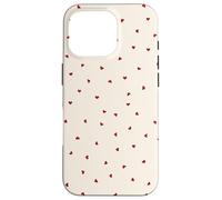 Simple Red Heart Pattern Girly Minimalist Aesthetic Case for iPhone 16 Pro