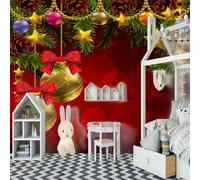 Simple Red Plant Golden Hanging Ball 3D Wallpaper Luxury Home Dining Decor Paste Sofa Living Room The Wall for Bedroom Mural-250cm×170cm