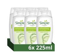 Simple Refreshing Cucumber Body Wash Pack of 6 Natural Extract 225ml Bottles