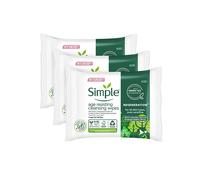 Simple Regeneration Age-Resisting Cleansing Wipes with Green Tea Goodness, Gently Remove Makeup & Impurities, Hydrate & Nourish Skin, Suitable for Sensitive Skin, 3 Pack