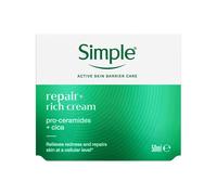 Simple Repair+ Moisturiser Gentle Nourishing & Soothing Daily Face Cream, 50ml