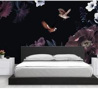 Simple Retro Atmospheric Peony Magpie Black 3D Wallpaper Easy Install Feature Office Living Room Sofa Bedroom TV Background Wall Decoration-200cm×140cm