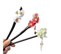 Simple Retro Coiled Hair Accessory,Orchid Chinese Wooden Hairpin for Women