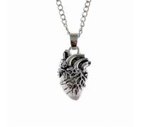 Simple Retro Creative Trend Human Heart Organ Pendant Necklace Side Vivid Pendant Hip Hop Punk Party Women Men Jewelry Gift