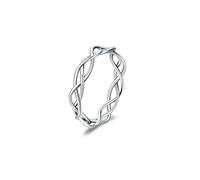 Simple Ring, White Gold Ring Women 9K Irregular Lines Size T 1/2 Valentines Day Gifts