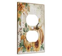 Simple Rocker Wall Plate Pumpkin Switch Beige Orange Autumn Harvest Thanksgiving Wall Decor Standard Size