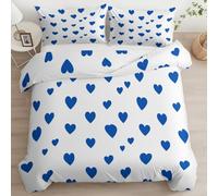 Simple Romantic Heart Shaped Kids' Duvet Cover Sets 135 x 200 cm Single Duvet Covers Bed Sets 3 Pieces 1 Duvet Cover and 2 Pillow Double SidedBedding for Kids Boys Girls