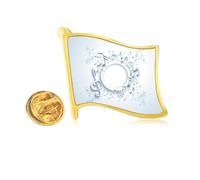 Simple Rotatg Music Notes White Golden Metal Flag Lapel Pin Badge
