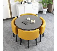 Simple Round Dining Table Set with Chairs 80cm Reception Table for Conference Hotel Balcony CaféModern Low Table & Chair Ensemble Perfect for Small Spaces
