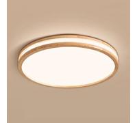 Simple Round LED Ceiling Lights Ultra-Thin Three-Color Dimming Ceiling Lamp with Acrylic Lampshade Wooden Flat Light Recessed Installation Lighting Fixture For Lounge Hallway Home Office Porch KNBVFHG