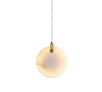 Simple Round LED Marble Pendant Light, Minimalism Modern Decorative Pendant Lamp, Nordic Personalized Hanging Light Fixture, Small Rustic Ceiling Chandelier For Kitchen Island Dining Room Bedsi