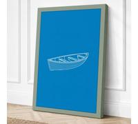 Simple Rowboat Minimalist Canvas Wall Art Print 36x24 Inch
