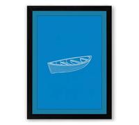 Simple Rowboat Minimalist Framed Wall Art Print A3 (42×29.7cm) Black, Wall Decor for Living Room, Bedroom, Office & Home, Ready to Hang, Art Gift