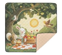 Simple Safari Animals Cartoon Large Non-Slip Baby Play mat Foldable for Floor Portable Foldable Infant Play Activity Mat for Babies Infants Toddlers, 50'' x 50''alfombra de juego