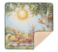 Simple Safari Animals Cartoon Soft Thick Baby Gym & Activity Mat for Floor Lightweight Foldable Baby Tummy time Play mat for Babies Infants Toddlers, 50'' x 50''tapete de gimnasio para