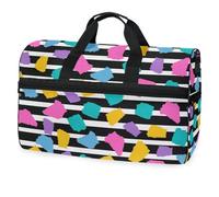 Simple Seamless Pattern with Colorful Torn Travel Duffel Bag for Men Women Boys Girls Teens,Oversized Sports Gym Bag with Shoes Compartment Overnight Weekend Yoga Workout Bag Training Handbag