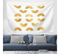 Simple Semi-Circular Ring Tapestry Large Vintage Wall Hanging Decor Modern Hand-Drawn Geometry Tapestries Durable Wall Art Decoration Beige Gold 3D Print Tapestry For Dorm Living Room Bedroom 40"X30"