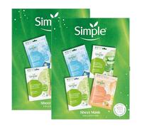 Simple Sheet Mask Collection Gift Set - 2 Pack, Hydrating, Nourishing & Soothing Facial Masks - Deep Moisture, Brightening & Calming Skincare for All Skin Types