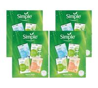 Simple Sheet Mask Collection Gift Set - 4 Pack, Hydrating, Nourishing & Soothing Facial Masks - Deep Moisture, Brightening & Calming Skincare for All Skin Types