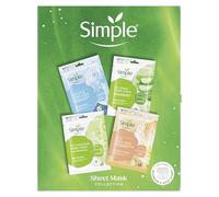 Simple Sheet Mask Collection Gift Set with four of our favourite sheet masks, two wristbands and a headband perfect for any occasion 4 piece