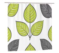 Simple Shower Curtain 180x180 Shower Curtains for Bathroom Extra Wide Weighted Bath Curtain with 12 Hooks Waterproof Polyester Washable Bathroom Curtains for Bathtub Decor Gifts for Women (Leaf) F-03
