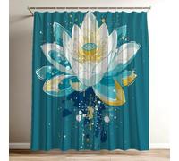 Simple Shower Curtain Extra Long Shower Curtain 180 x 220 cm / 70 x 86 inch, Soft Polyster Fabric, Quick Dry, 3D HD Printed Includes 12 Plastic Hooks, Washable Bathroom Curtains for Tub Lotus Wy-128