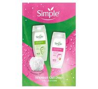 Simple Shower Gel Gift Set Nourishing & Refreshing Body Wash Duo Gentle Skincare with Chamomile Geranium Cucumber for Sensitive Skin Soap-Free Cleanser with Pro-Vitamin B5 & Vitamin E