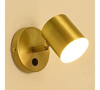 Simple Side Reading Light, Creative Brass Spotlight, E27 Wall Lights with 180°+90° Adjustable Arm Wall Sconce,Corridor Decorative Lighting AC110-240V