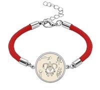 Simple Sketch of Human Skeleton Lucky Red String Bracelet Rope Bracelet Handmade