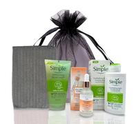 Simple Skincare Set - Face Wash, Hydrating Cleanser, Sunkissed Skin Firming Serum & Moisturiser Bundle (Grey)