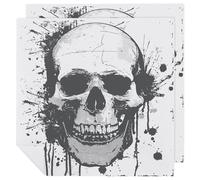 Simple Skull Graphic Cloth Napkin 2 PCS Table Dinner Napkins Washable & Reusable Cloth Napkins Washable Tablecloth for Party, Wedding, Lunch, Dinners, Banquet, Christmas