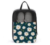 Simple Small White Daisy Floral Pattern Shoe Bag for Travel Daily Use Anti-dust Storage Carrier Golf Shoe Pouch