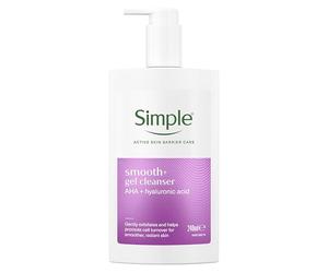 Simple Smooth+ Exfoliating Gel Cleanser with AHA, 240ml | For smoother-looking skin, gently cleanses, exfoliates and hydrates in one step