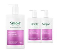 Simple Smooth+ Gel Cleanser AHA Face Wash 240ml, 3 Pack for Sensitive Skin
