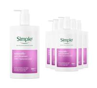 Simple Smooth+ Gel Cleanser AHA Face Wash 240ml, 6 Pack for Sensitive Skin