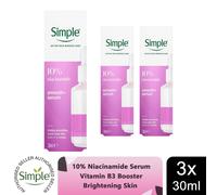 Simple Smooth+ Serum 30ml 10% Niacinamide Vitamin B3 Skin Hydration 3 Pack