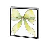 Simple Soft Pastel Yellow Watercolor Ribbon Bow Unisex Brooches & Pins Square Lightweight Lapel Badge Jewelry for Clothing Shawl Hat
