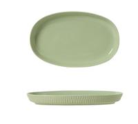 Simple solid color ceramic dishes home rice stripes-fish plate-green
