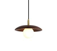 Simple Solid Wood Bedroom Bedside Bar Dining Lamp,G9 Nordic Brass,New Chinese Style Walnut Single Head Small -A Walnut Color 26 * 18cm