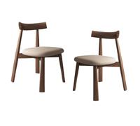 Simple Solid Wood Dining Chair Set of 4, Modern Nordic Backrest Chairs without Armrests, Versatile for Dining Room, Living Room, Makeup, and Study Use