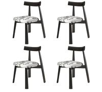 Simple Solid Wood Dining Chairs Set of 4, Modern Armless Dining Chair with Backrest, Nordic Makeup Chair, Ideal for Dining Room, Living Room, and Office Studio