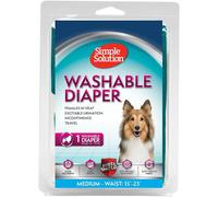Simple Solution Washable Re-usable Female Dog Diapers, Absorbent with Leak Proof Fit for Excitable Urination, females in heat or Incontinence - 1 x Medium Dog Diaper