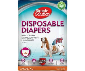 Simple Solution Disposable Diapers for Dogs - Large/Extra Large - Pack of 12