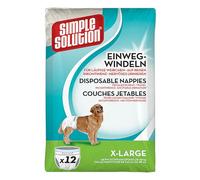 Simple Solution Disposable Dog Diapers Female Dogs Extra Large - 12 Pack | Super Absorbent Leak-Proof adjustable fit with Wetness Indicator for Excitable Urination, Incontinence or females in heat