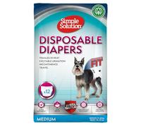 Simple Solution Disposable Dog Diapers for Female Dogs, Super Absorbent Leak-Proof Fit with Wetness Indicator for Excitable Urination, Incontinence or females in heat - 12 pack