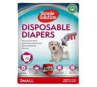 Simple Solution Disposable Dog Diapers for Female Dogs, Super Absorbent Leak-Proof Fit with Wetness Indicator for Excitable Urination, Incontinence or females in heat - 12 pack