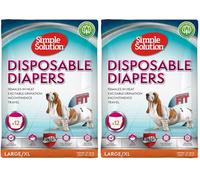 Simple Solution Disposable Dog Diapers for Female Dogs, Super Absorbent Leak-Proof Fit with Wetness Indicator for Excitable Urination, Incontinence or females in heat - 24 pack