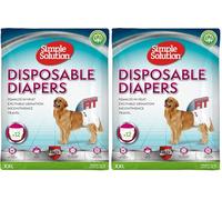 Simple Solution Disposable Dog Diapers for Female Dogs, Super Absorbent Leak-Proof Fit with Wetness Indicator for Excitable Urination, Incontinence or females in heat - 24 pack