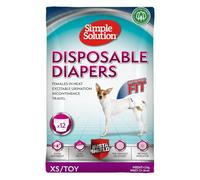 Simple Solution Disposable Dog Diapers for Female Dogs, Super Absorbent Leak-Proof Fit with Wetness Indicator for Excitable Urination, Incontinence or Females in Heat - 12 Pack